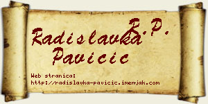 Radislavka Pavičić vizit kartica